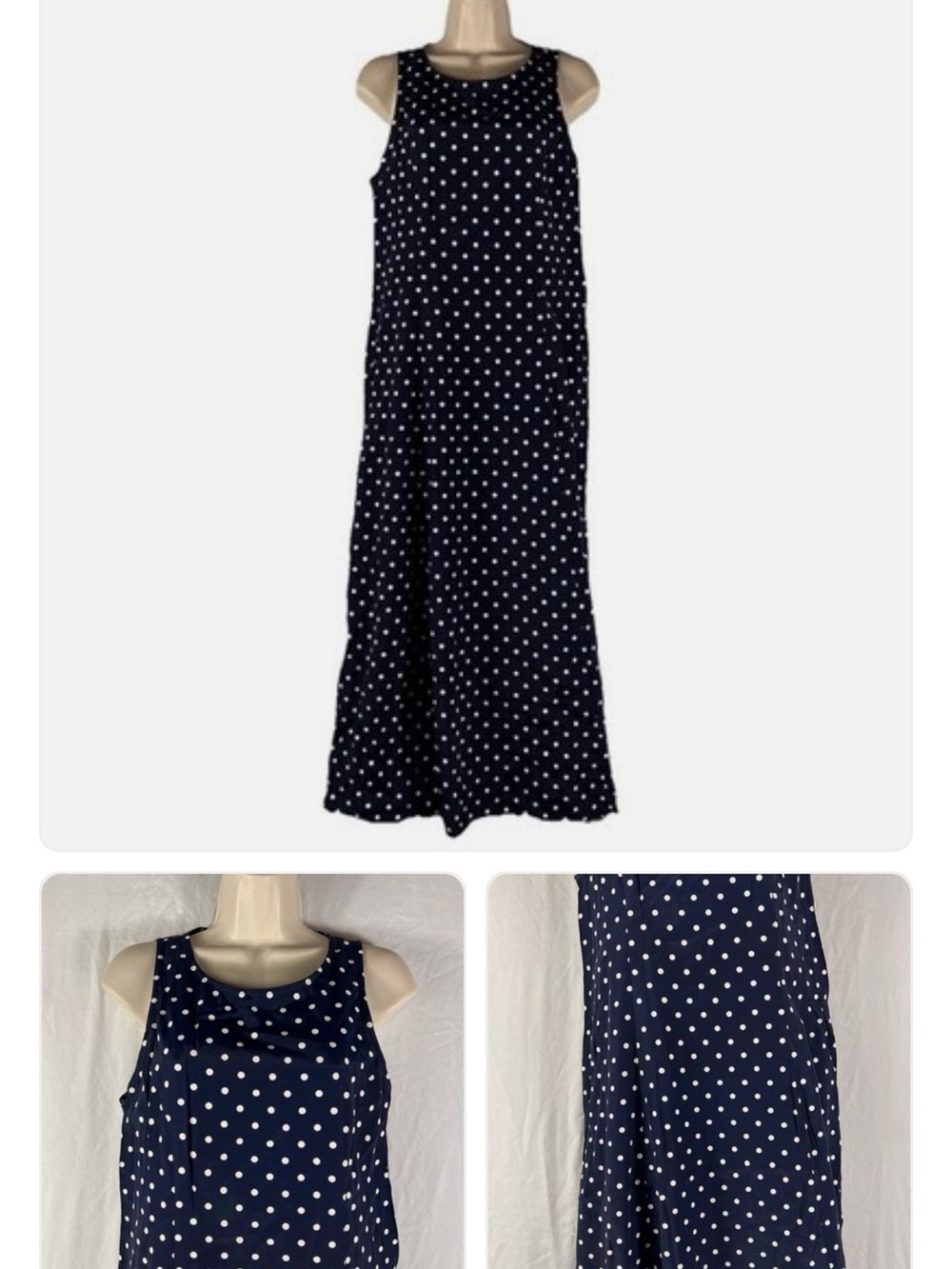 Sleeveless Black Polka Dot Maxi Dress